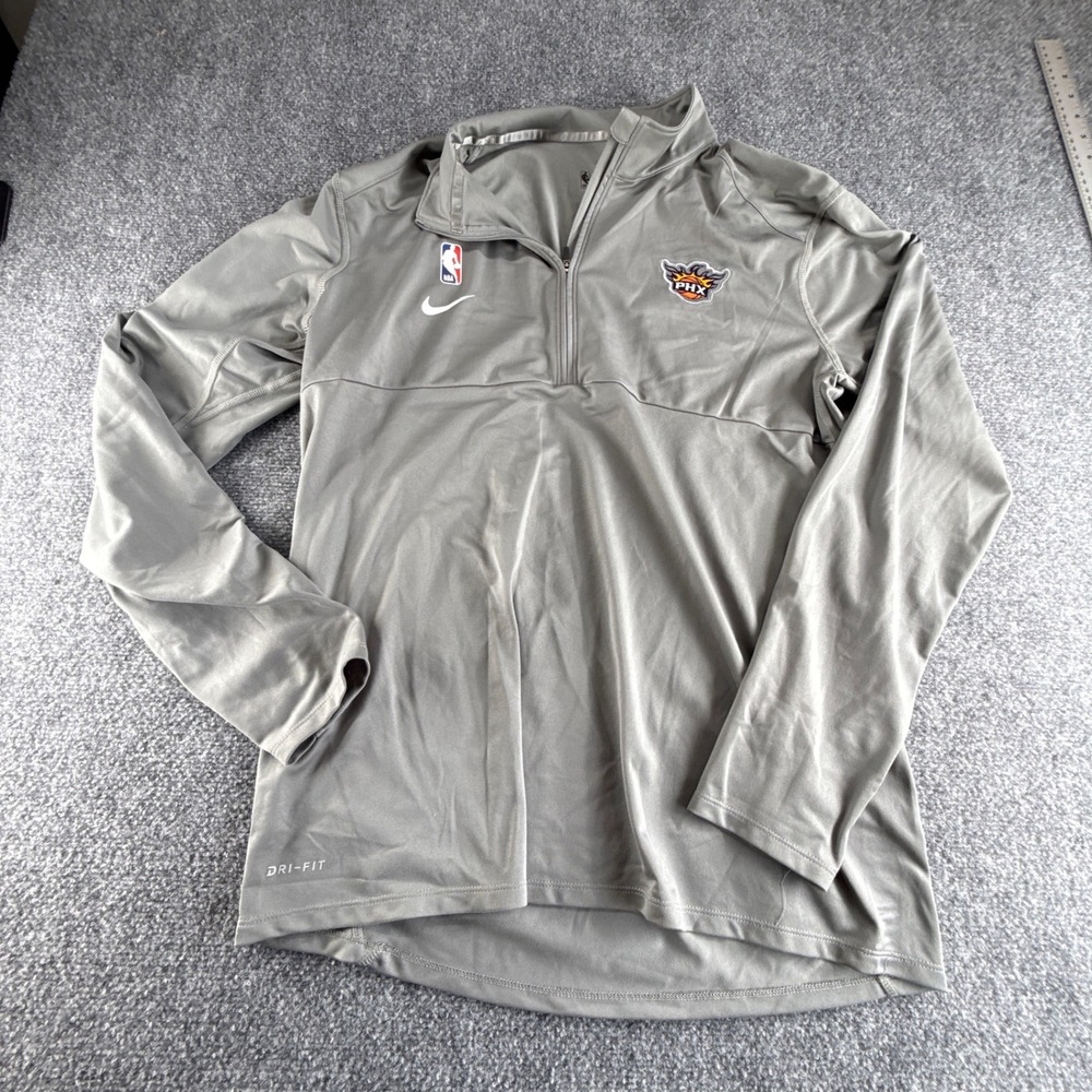 Nike Phoenix Suns NBA Dri-FIT Gray Quarter Zip Pullover Mens Large 0560